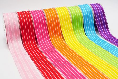 Striped Stitched Woven Ribbon - Striped Stitched Woven Ribbon